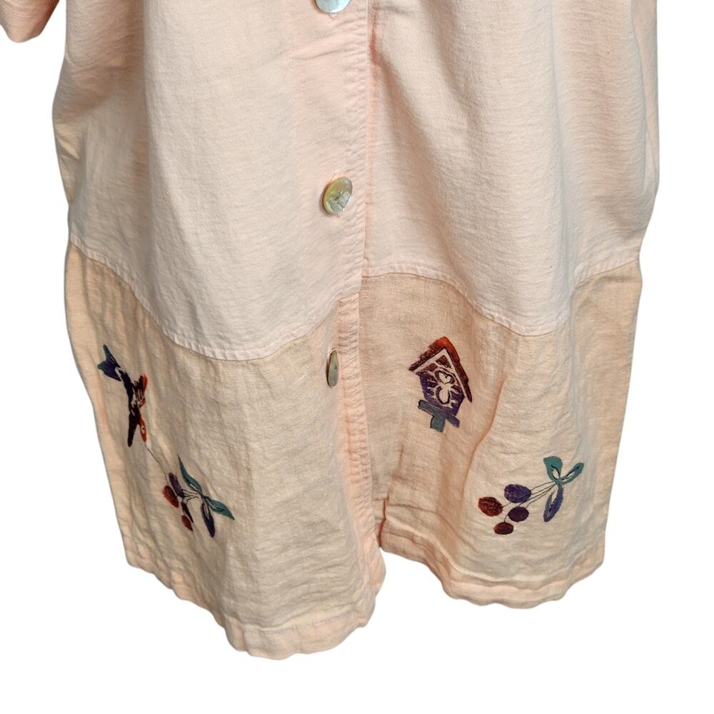 Cactus Short Sleeve Tunic Top Painted Hummingbird Cherries Women's‎ Large USA - Picture 5 of 12